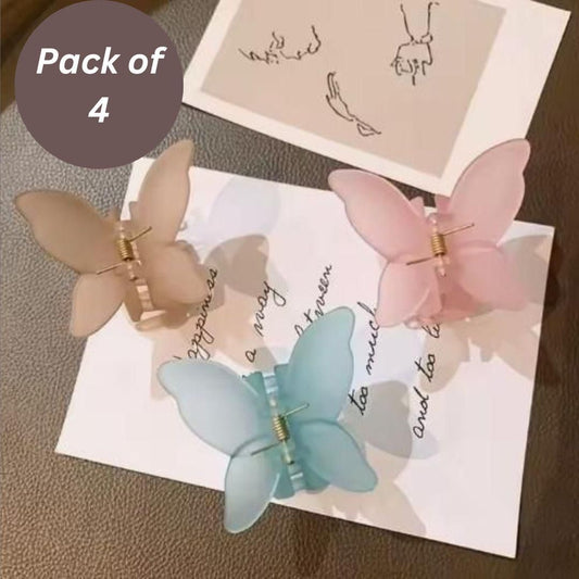 Korean Trendy fashion Butterfly Non-Slip Clip (Pack of 4)