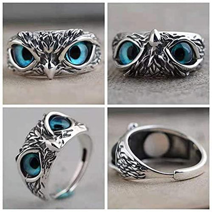 Owl ring (adjustable), metal for men and women