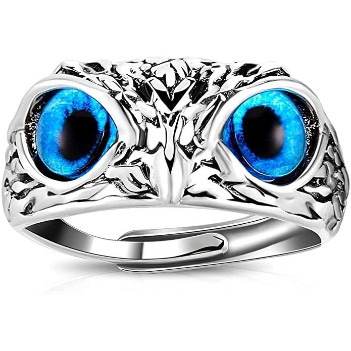 Owl ring (adjustable), metal for men and women